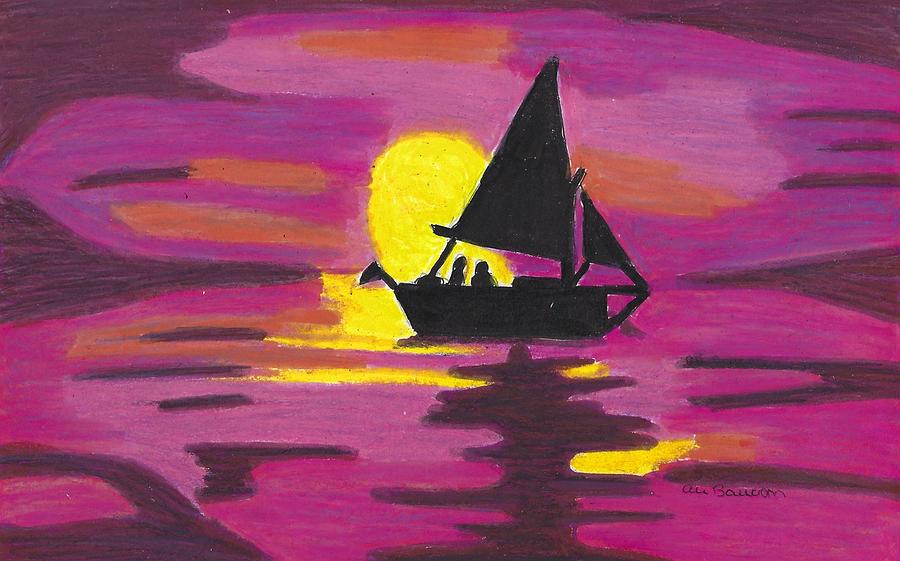 Sailing at Sunset Mixed Media by Ali Baucom