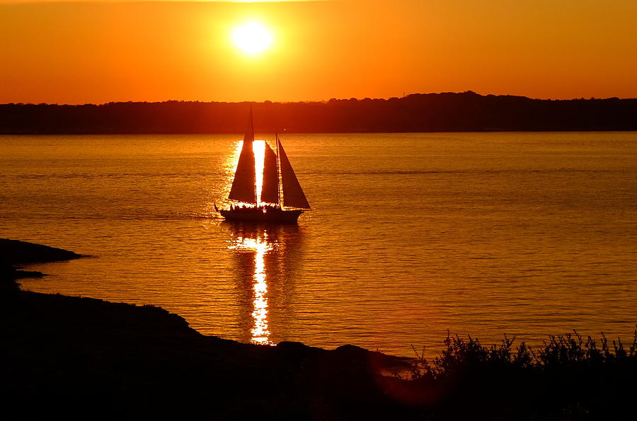 Sailing At Sunset Photograph by Jeffrey PERKINS