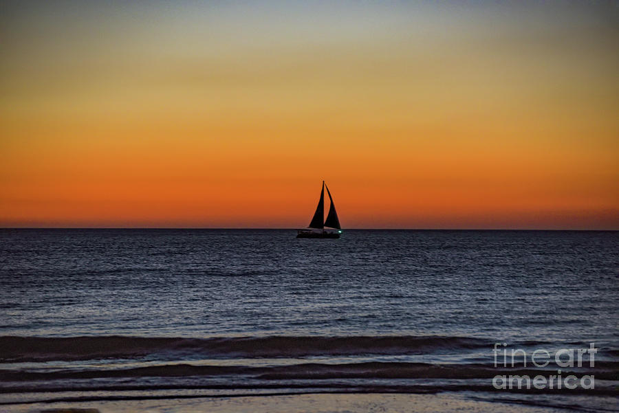 Naples Florida-sailing At Sunset Photograph by Judy Wolinsky