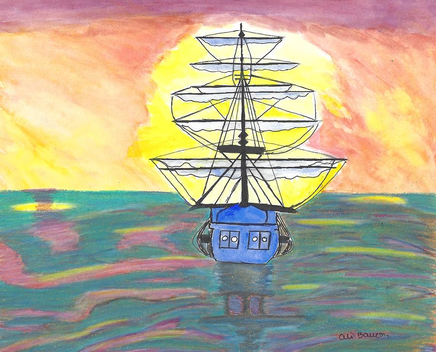 Sailing Away Mixed Media by Ali Baucom