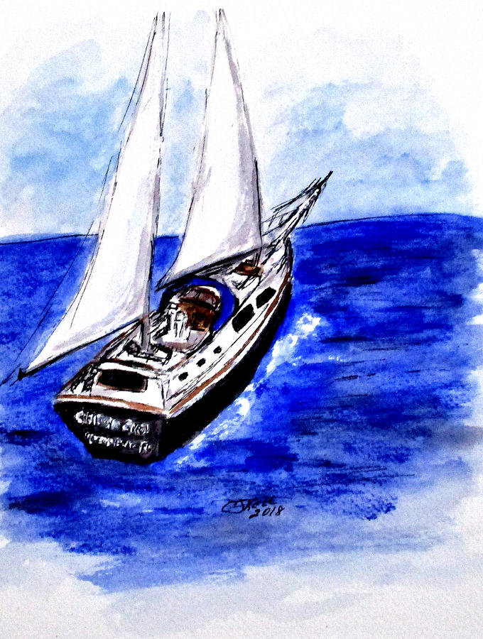 Sailing Away Painting by Clyde J Kell