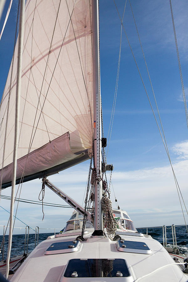 Sailing Boat In Sea Photograph by Bjurling, Hans Sailing Boat In Sea Photograph by Bjurling, Hans