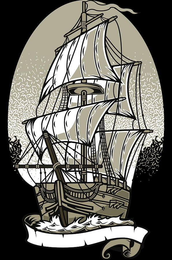 Sailing boat Digital Art by Long Shot