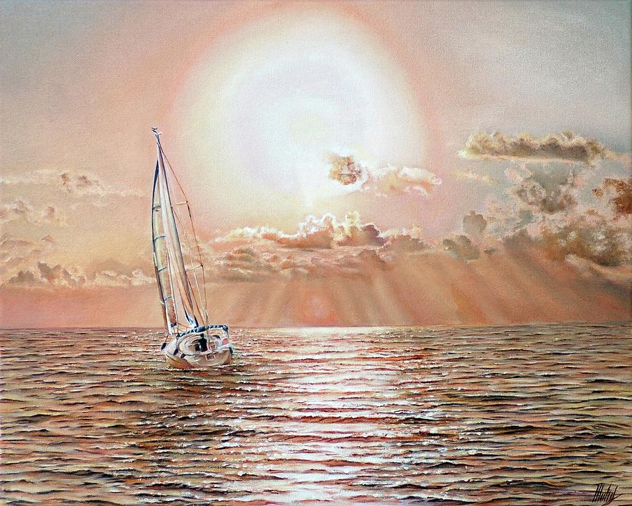 Sailing Boat Painting by Michelangelo Rossi