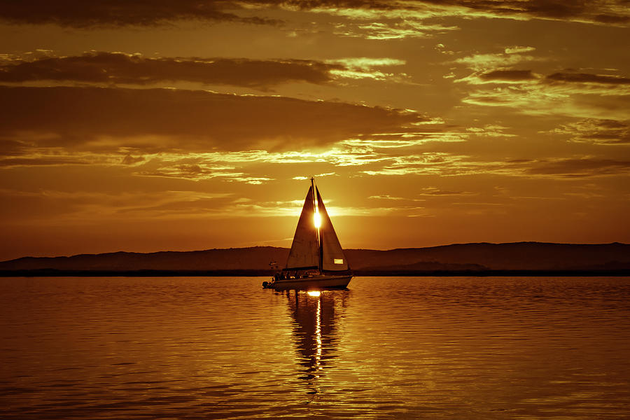 Sailing Boat On Lake 02 Photograph by Anita Vincze - Fine Art America