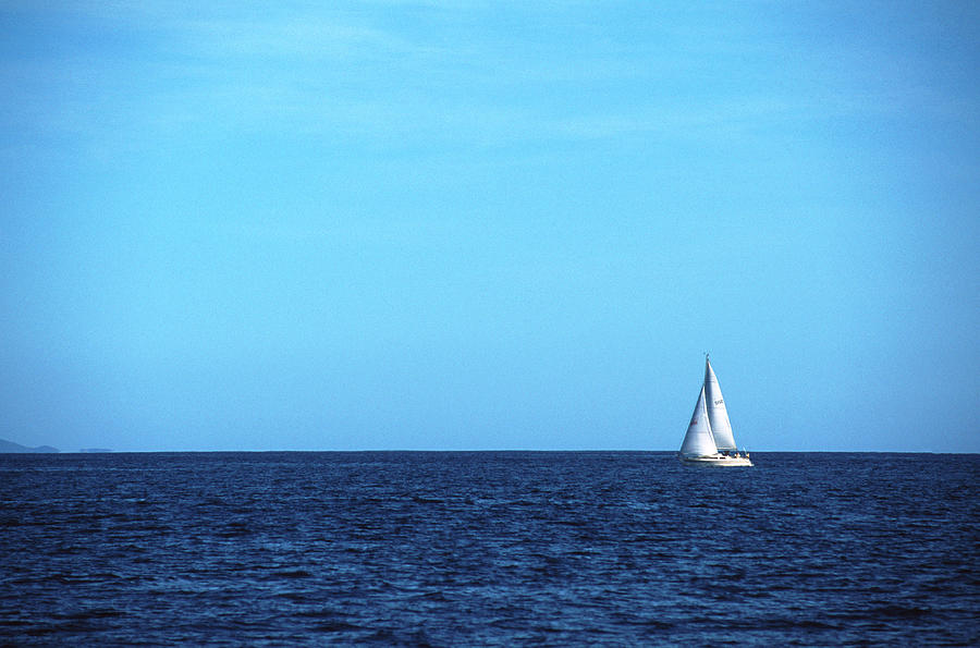 Sailing Boat On Sea Photograph by John Foxx