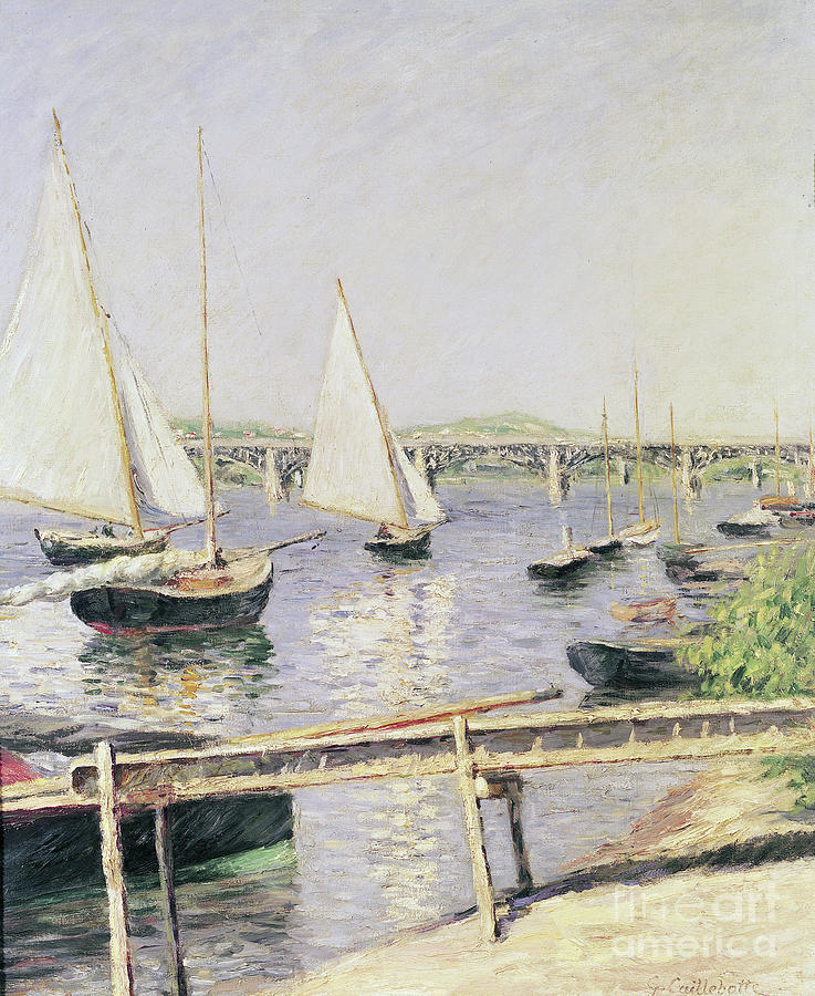 Gustave Caillebotte Painting - Sailing Boats At Argenteuil, C.1888 by Gustave Caillebotte