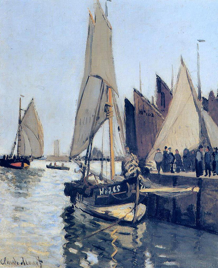 Sailing Boats At Honfleur, 1866 Painting