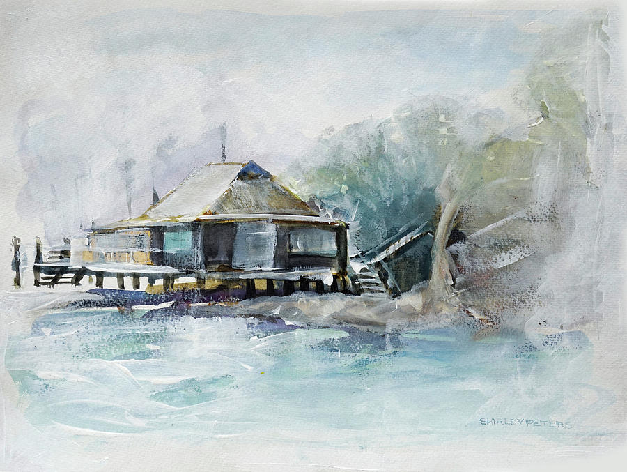 Sailing Club House Painting by Shirley Peters