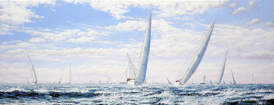 Sailing in Fair Weather Painting by Mark Woollacott