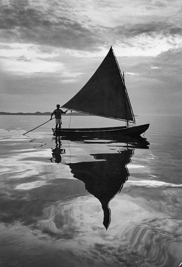 Transportation Photograph - Sailing In the Caroline Islands by Eliot Elisofon
