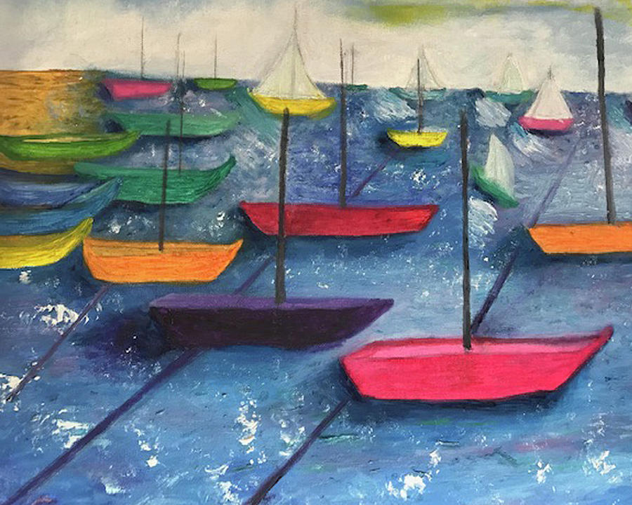 Sailing in the Late Afternoon Sun Painting by Susan Grunin