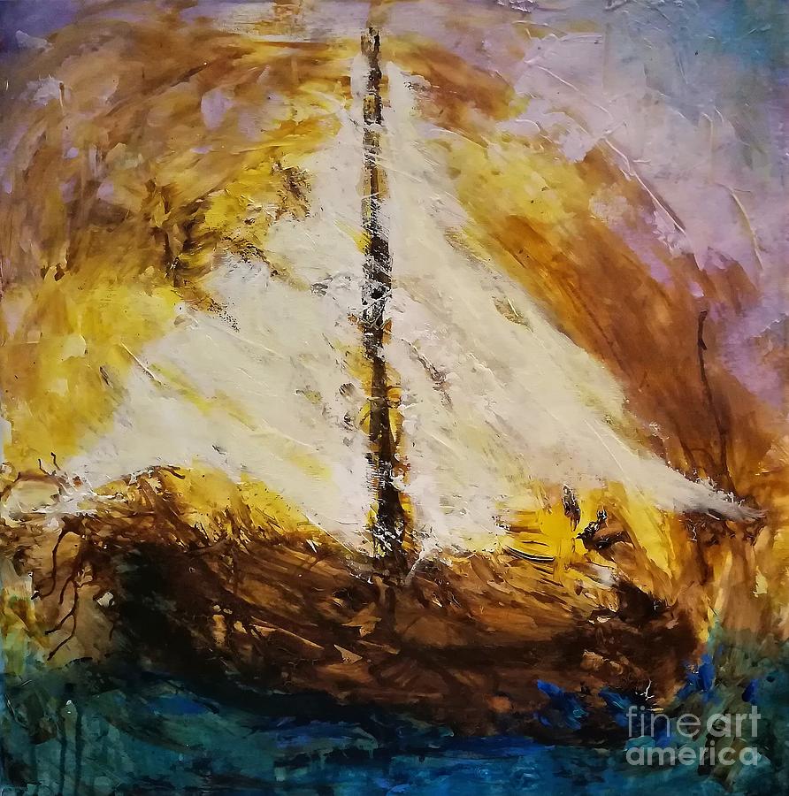 Boat Painting - Sailing by Lia Van Elffenbrinck