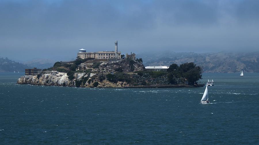 Boat Photograph - Sailing Past Alcatraz by Ocean View Photography