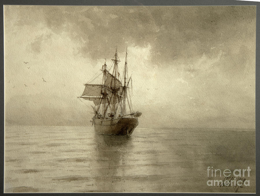 Sailing Ship, 1892. Artist Lagorio, Lev Drawing by Heritage Images