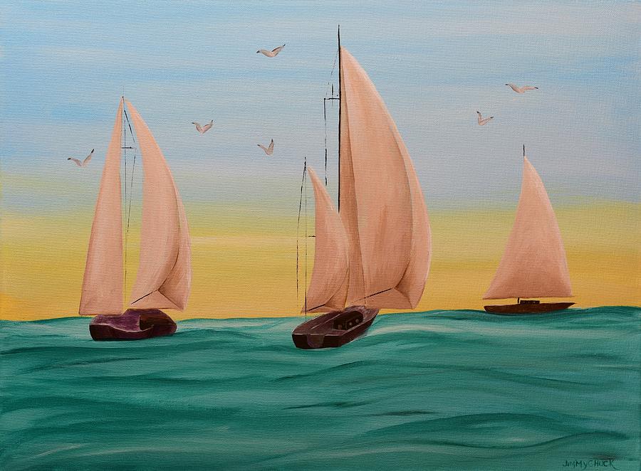 Sailing the High Seas Painting by Jimmy Chuck Smith