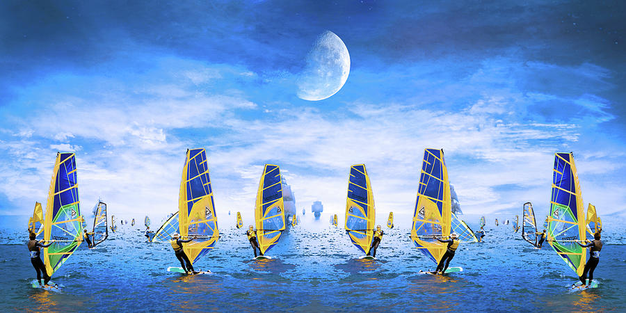 Sports Mixed Media - Sailing The Ocean 2 by Ata Alishahi