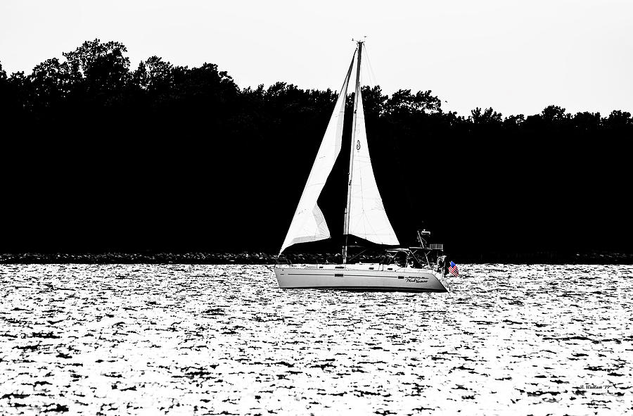 Black And White Photograph - Sailing The Patapsco Color Select by Brian Wallace