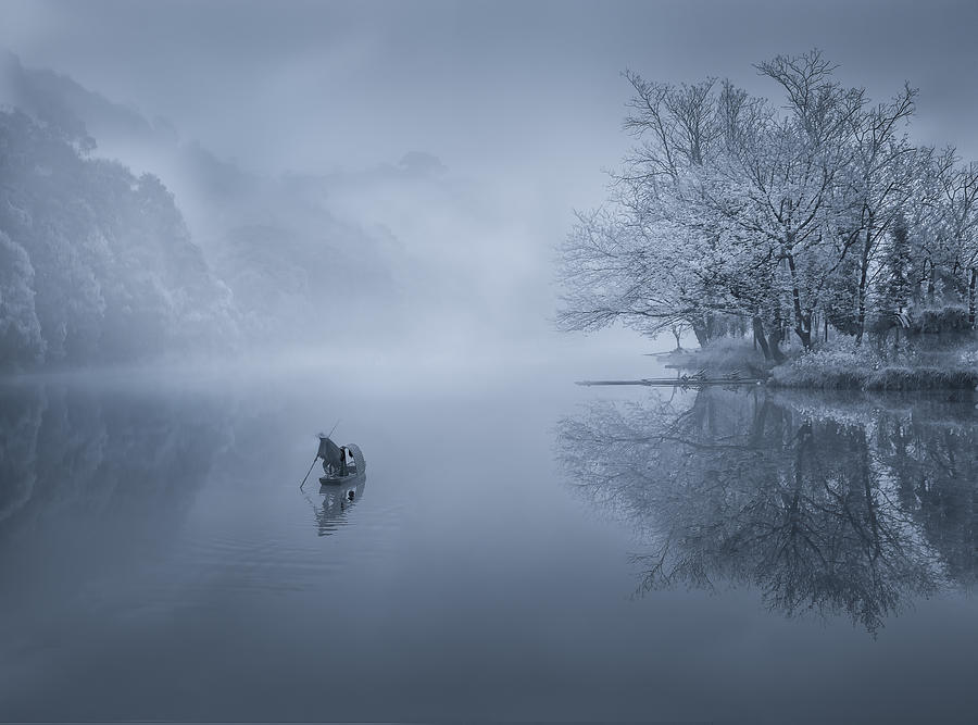 Landscape Photograph - Sailing To The Fog by Guoji