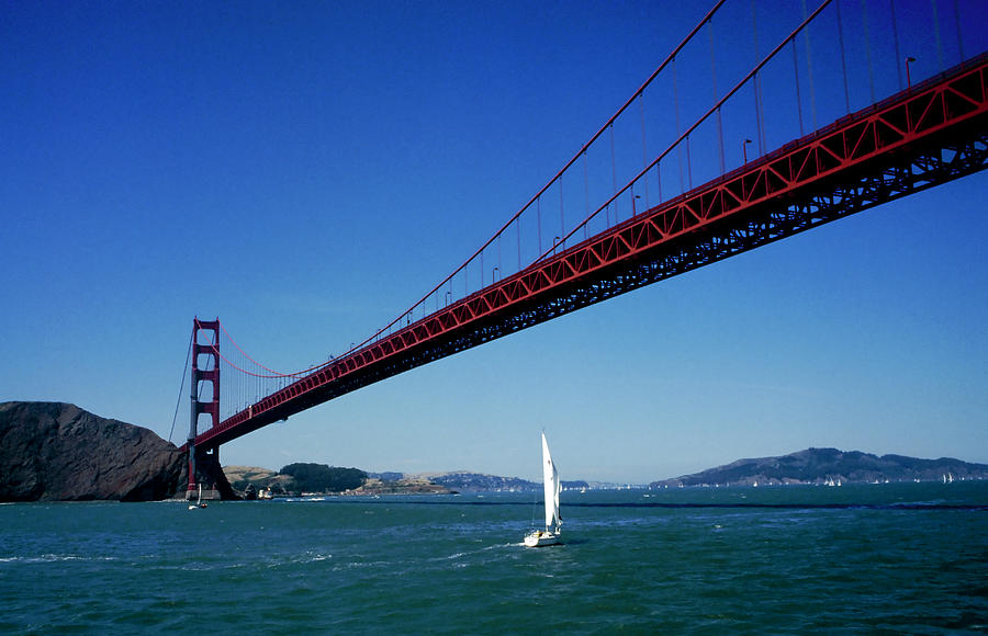 Sailing Under The Golden Gate Bridge Photograph by Rod Irvine