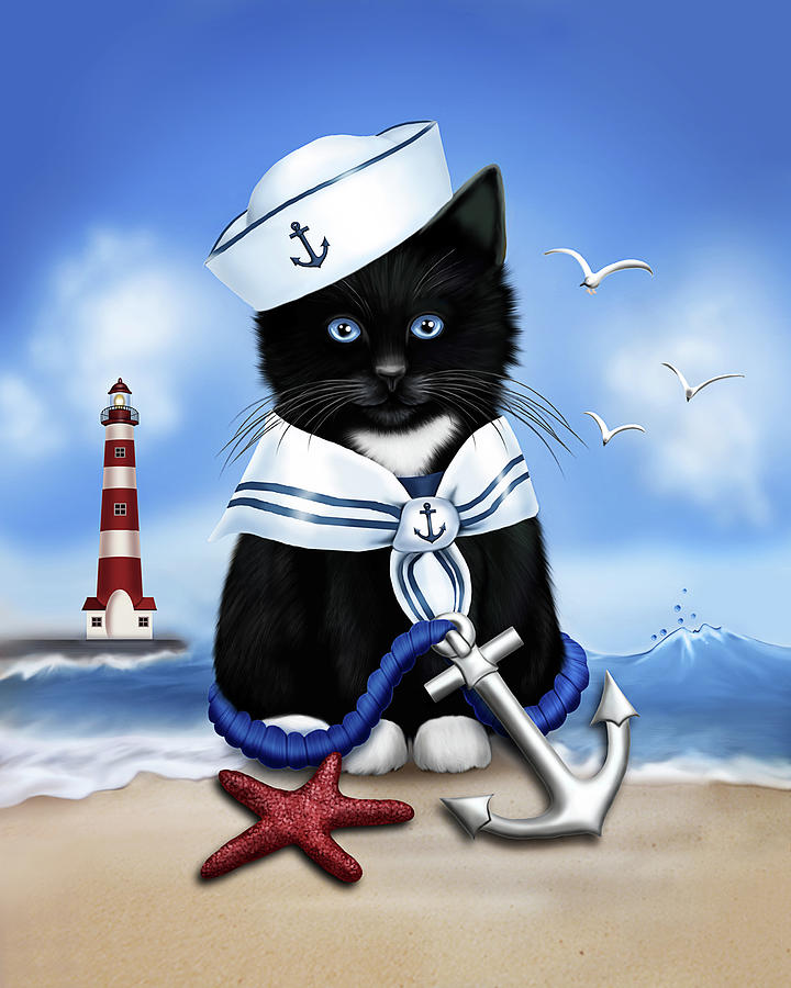Beach Digital Art - Sailor Boy by Melissa Dawn