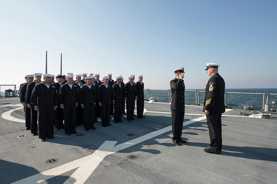 Sailors Conduct A Dress Blue Uniform by Stocktrek Images Sailors Conduct A Dress Blue Uniform by Stocktrek Images
