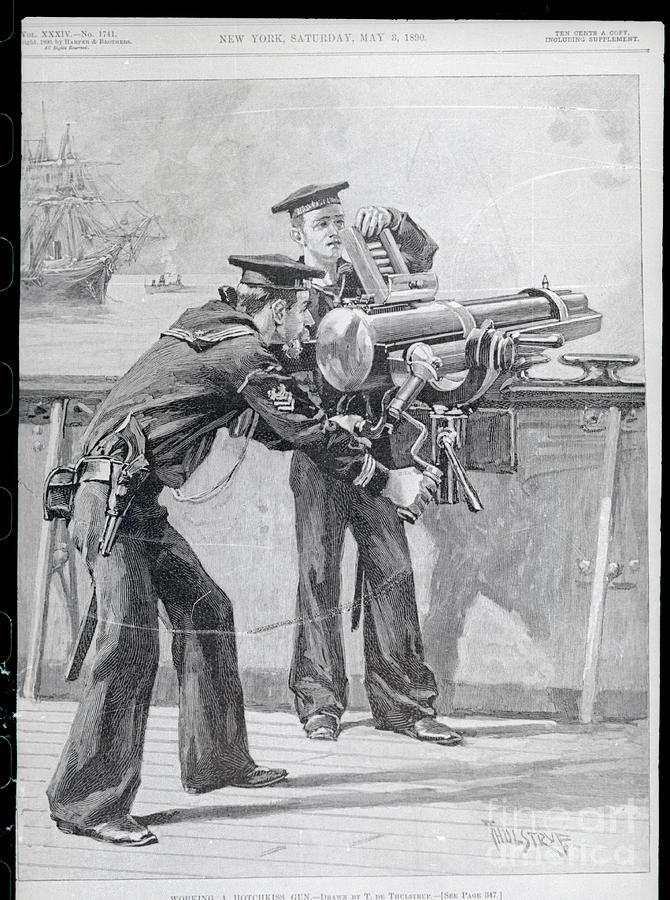 Sailors Firing Hotchkiss Gun Photograph by Bettmann