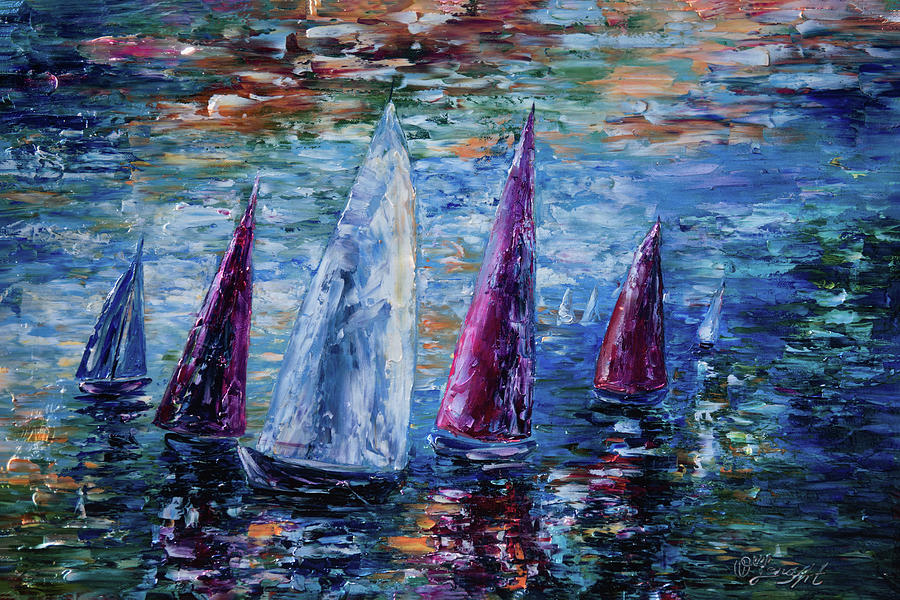 The Sails To-Night  Painting by OLena Art
