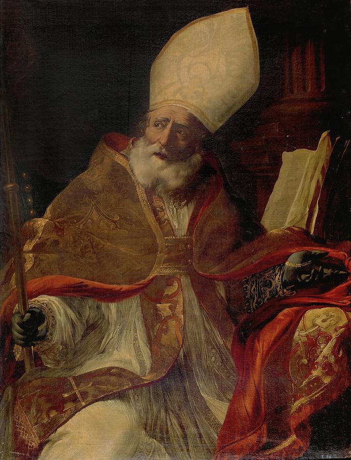 Saint Ambrose. Ca. 1630. Oil on canvas. Painting by Anonymous