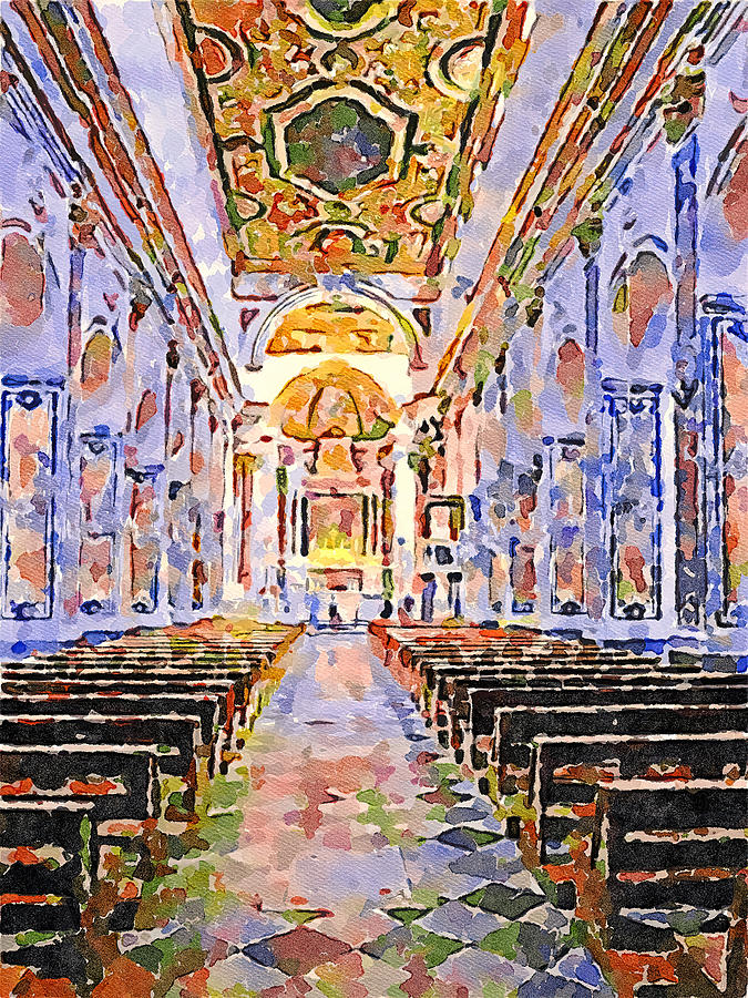 Saint Andrew Amalfi Cathedral inside Digital Art by Yury Malkov