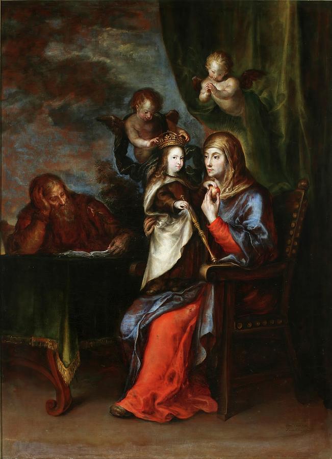 Saint Anne, Saint Joachim and the Virgin. 1652. Oil on canvas. Painting by Francisco Camilo -1615-1673-