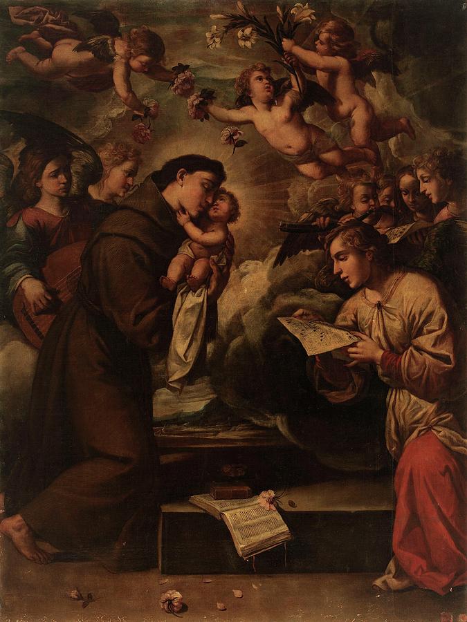 Saint Anthony of Padua, 17th century, Spanish School, Canvas, 180 cm x 136 cm, P03273. Painting by Anonymous