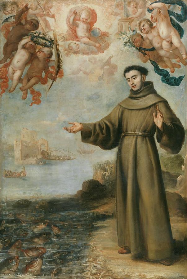 Saint Anthony Preaching to the Fish. 1646. Oil on canvas. Painting by Juan Carreno de Miranda -1614-1685-