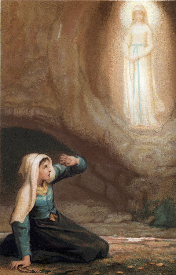 Apparition Drawing - Saint Bernadette Of Lourdes by Unknown