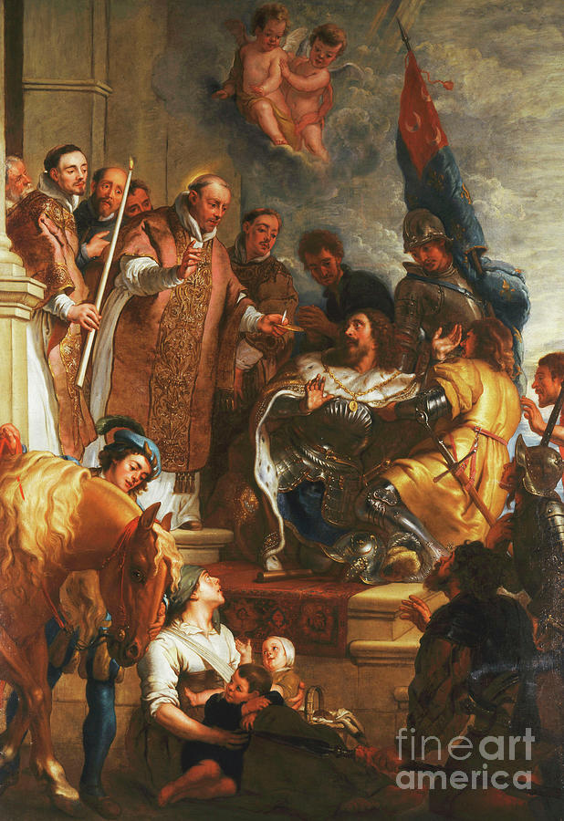 Gaspar De Crayer Painting - Saint Bernard Converts A Duke Of Aquitaine by Gaspar De Crayer