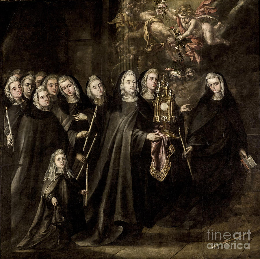 Saint Clare And Sisters Of Her Order Drawing by Heritage Images