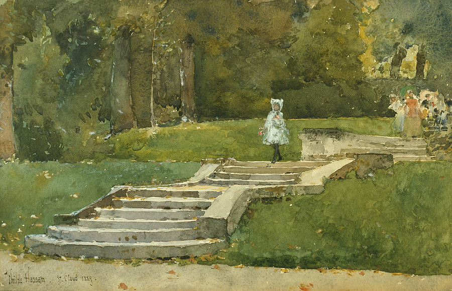 Saint-Cloud Drawing by Childe Hassam