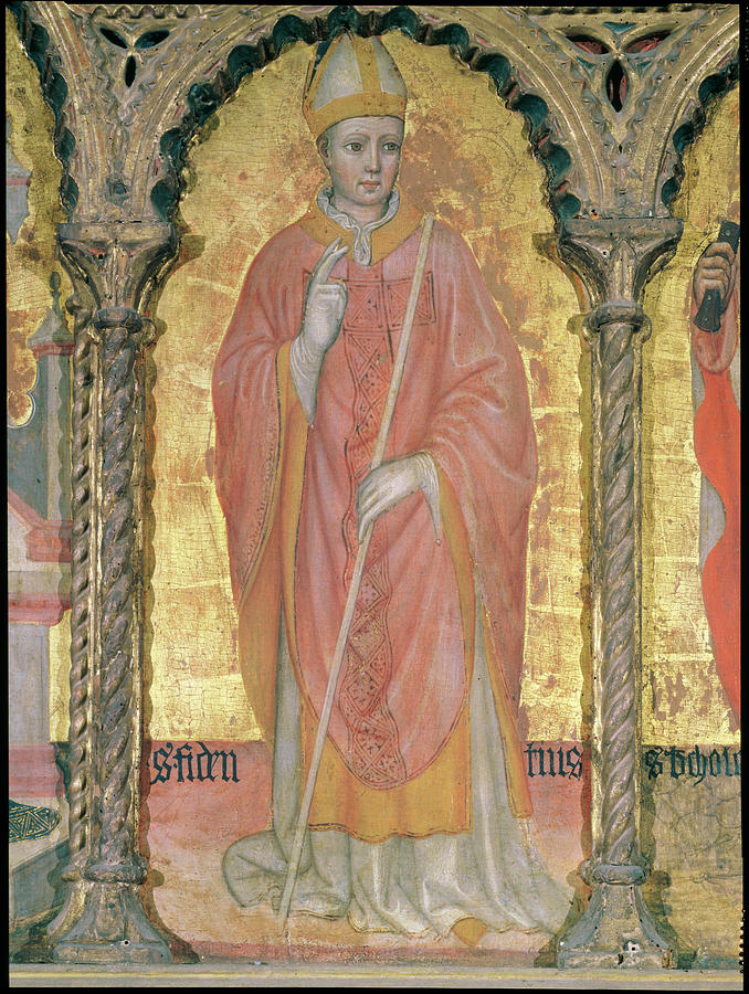 Saint - Detail From Polyptych Painting by Master Of Roncaiette