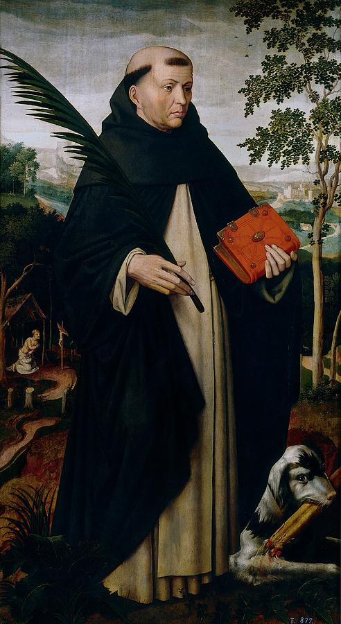 Saint Dominic, ca. 1528, Flemish School, Oil on panel, 104 cm x 57 cm, P01303. Painting by Ambrosius Benson -c 1495-1550-