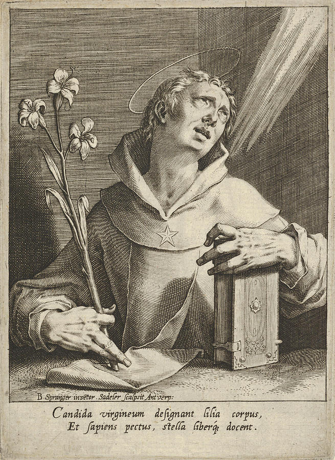 Saint Dominic Drawing by Johann Sadeler I