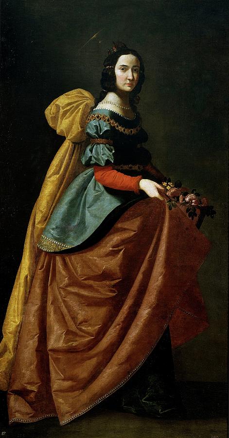 Saint Elisabeth of Portugal, ca. 1635, Spanish School, Oil on canvas, ... Painting by Francisco de Zurbaran -c 1598-1664-