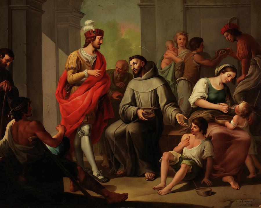 Saint Francis and the Poor. 1788. Oil on canvas. Painting by Jose Camaron Bonanat Jose Camaron