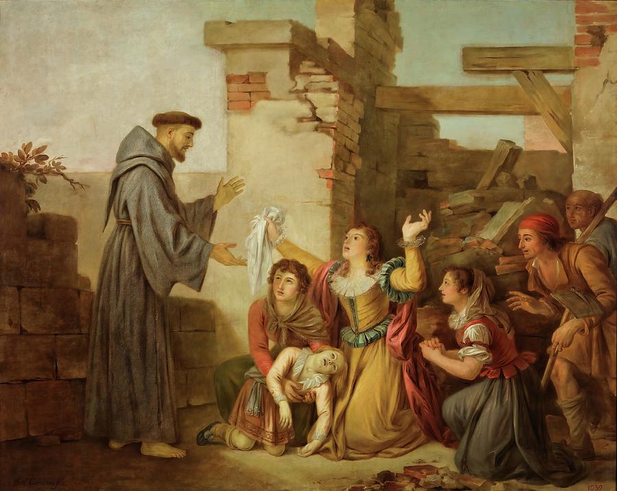 Saint Francis Resurrecting a Girl. 1788 - 1789. Oil on canvas. Painting by Antonio Carnicero -1748-1814-