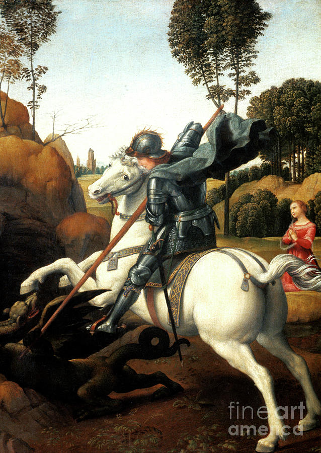 Saint George And The Dragon, C1506 Drawing by Print Collector