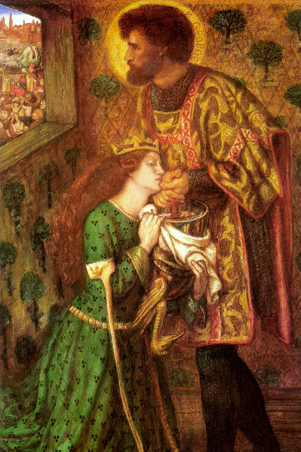 Saint George & the Princess Sabra Painting by Dante Gabriel Rossetti