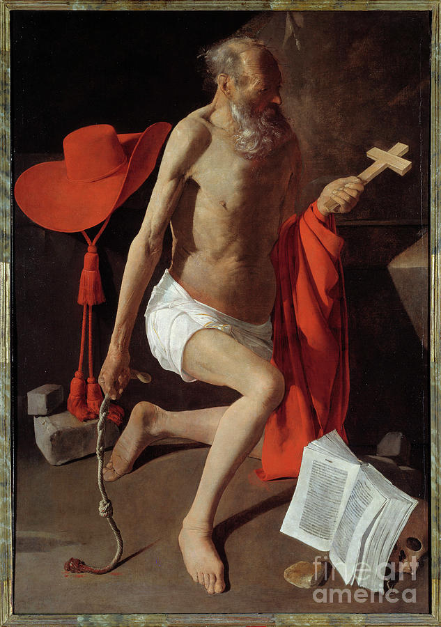 Saint Jerome Penitent Saint Jerome, 17th Century Painting by Georges De La Tour