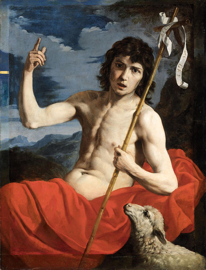 Saint John the Baptist in the Wilderness Painting by Attributed to Michele Desubleo