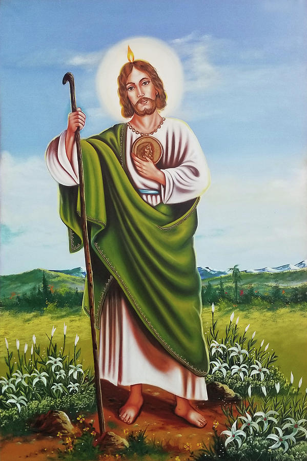 Jesus Christ Painting - Saint Jude, Judas Thaddaeus Apostle of Jesus #SA192 by Santos