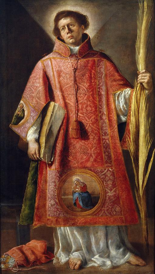 Saint Lawrence, 1632, Spanish School, Oil on canvas, 205 cm x 115 cm, P03349. Painting by Luis Fernandez -1900-1973-
