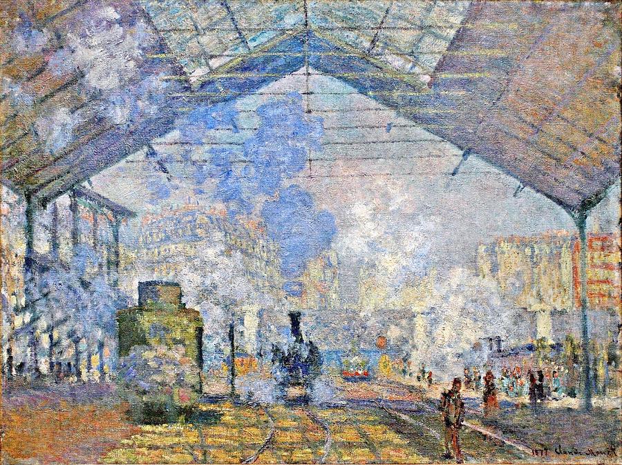 Saint-lazare Station, Exterior View,  1877 1 Painting